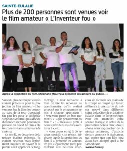 Projet créatif d’inventeur fou et d’invention farfelue, film amateur de cinéma indépendant réalisé en Gironde à Sainte-Eulalie.